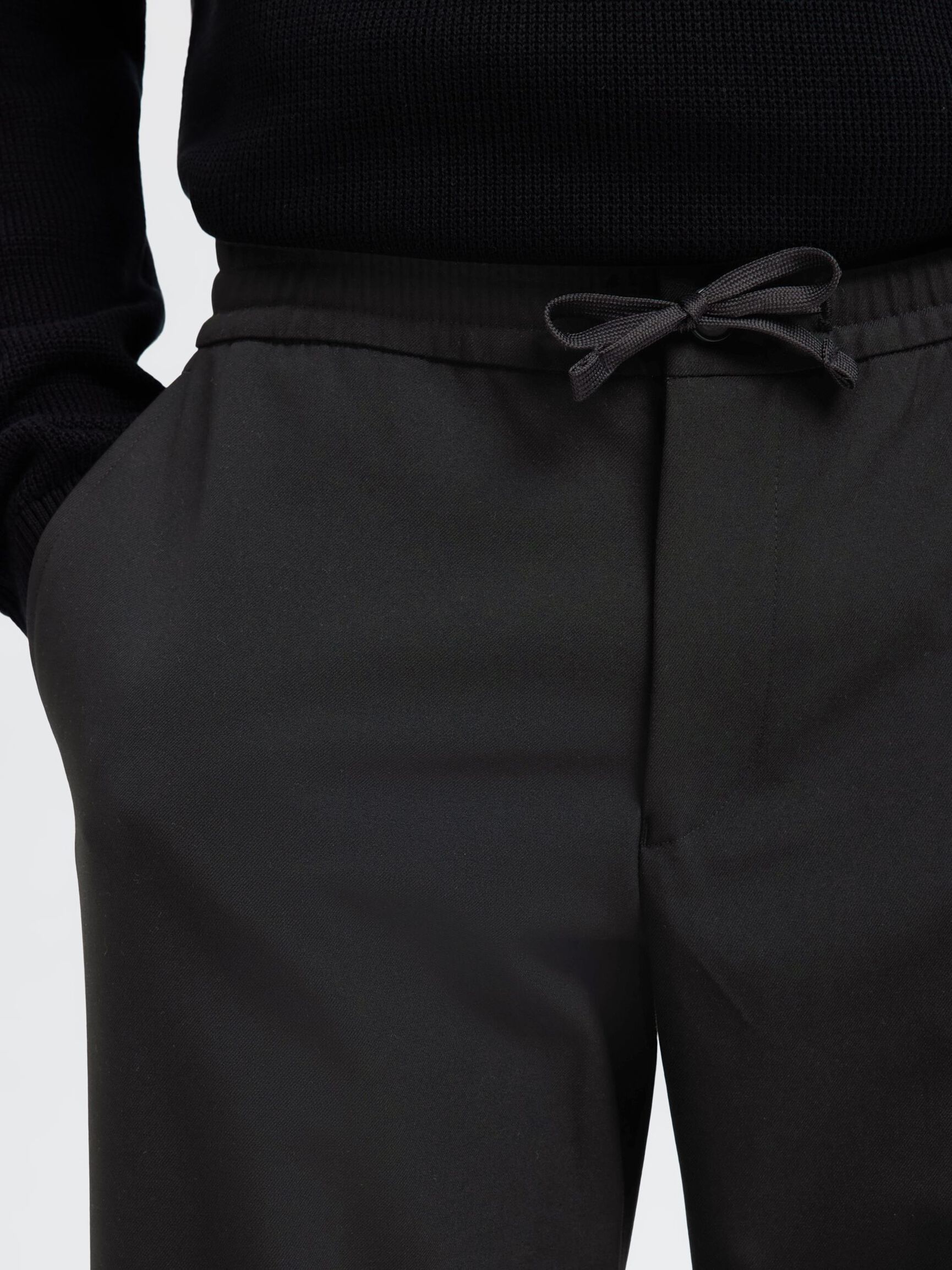 196 STRAIGHT FIT TROUSERS, Black, highres