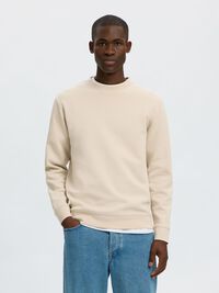 REGULAR FIT LONG SLEEVED SWEATSHIRT, Oatmeal, highres