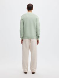 CREW NECK PULLOVER, Aqua Gray, highres