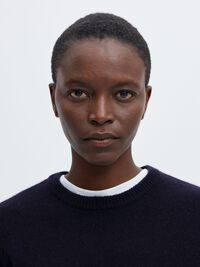 KASJMIR STRIKKET PULLOVER, Navy Blazer, highres