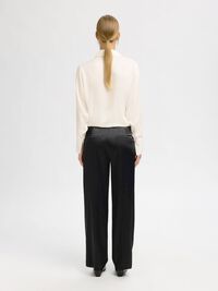 MID WAIST WIDE-LEG TROUSERS, Black, highres