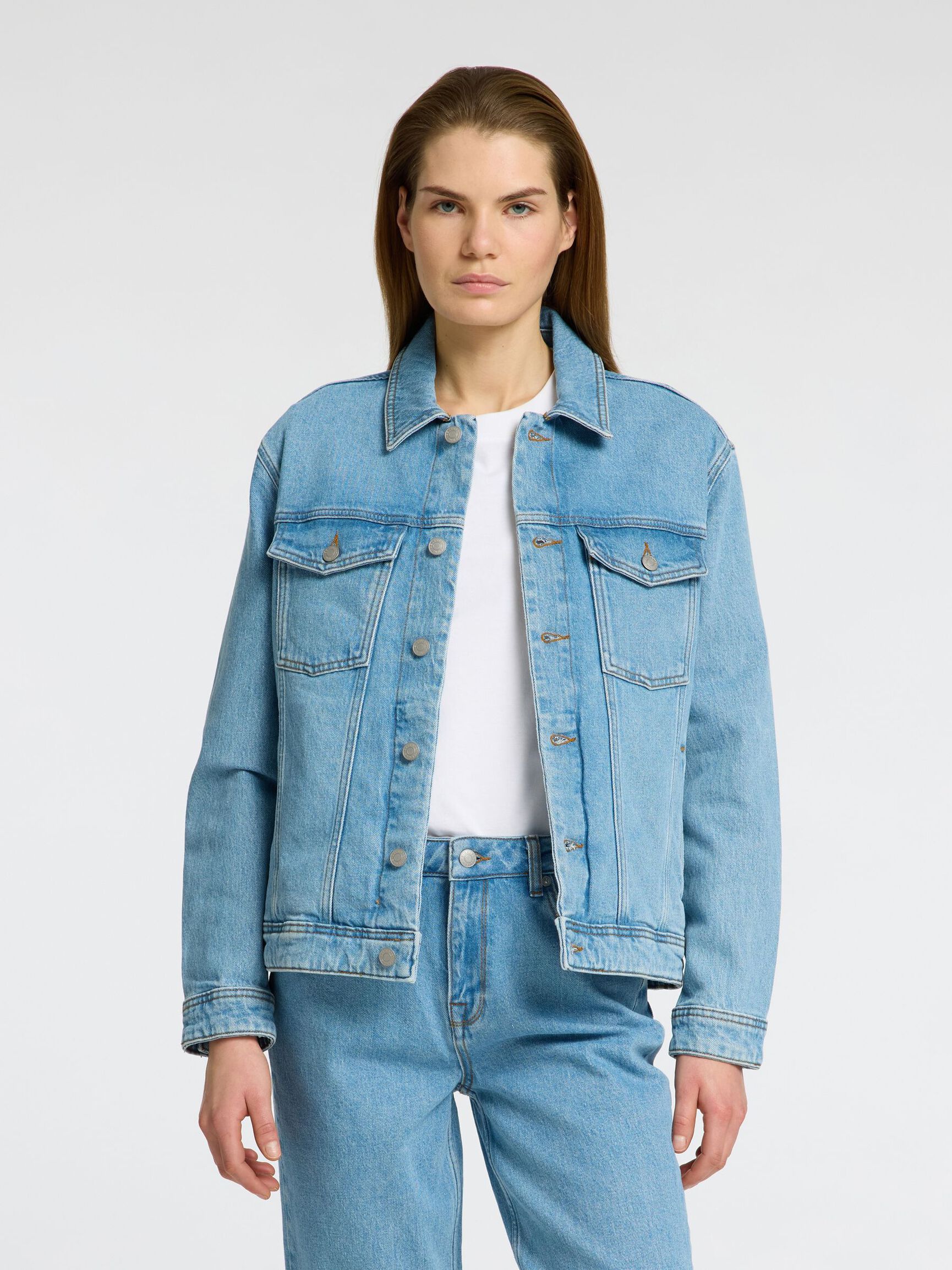 TEINTE CLAIRE VESTE EN JEAN, Light Blue Denim, highres