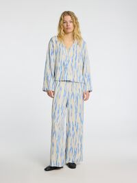 PRINTED VISCOSE  LONG SLEEVED TOP, Birch, highres