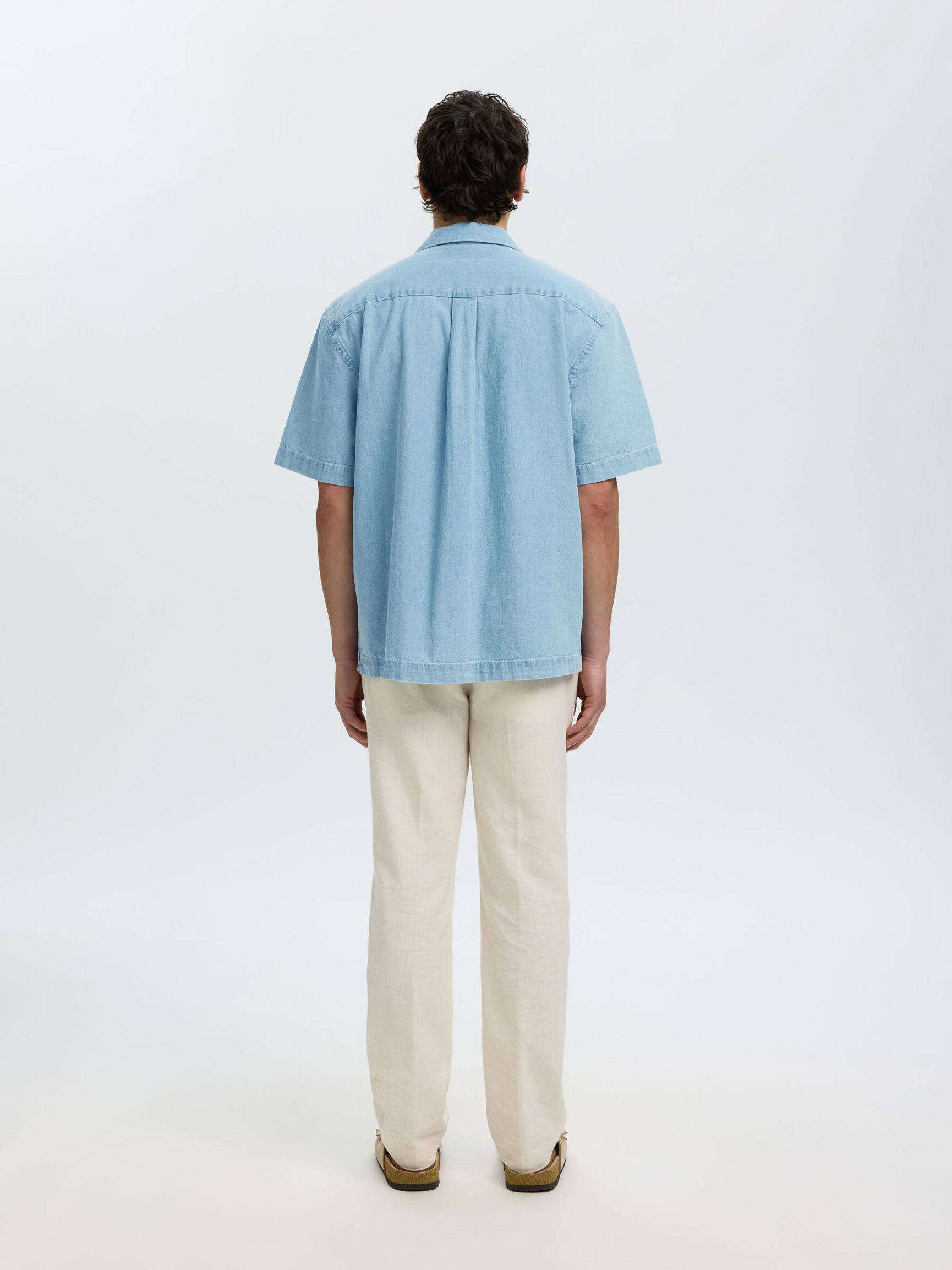 KURZARM JEANSHEMD, Light Blue Denim, highres