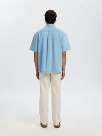 KURZARM JEANSHEMD, Light Blue Denim, highres