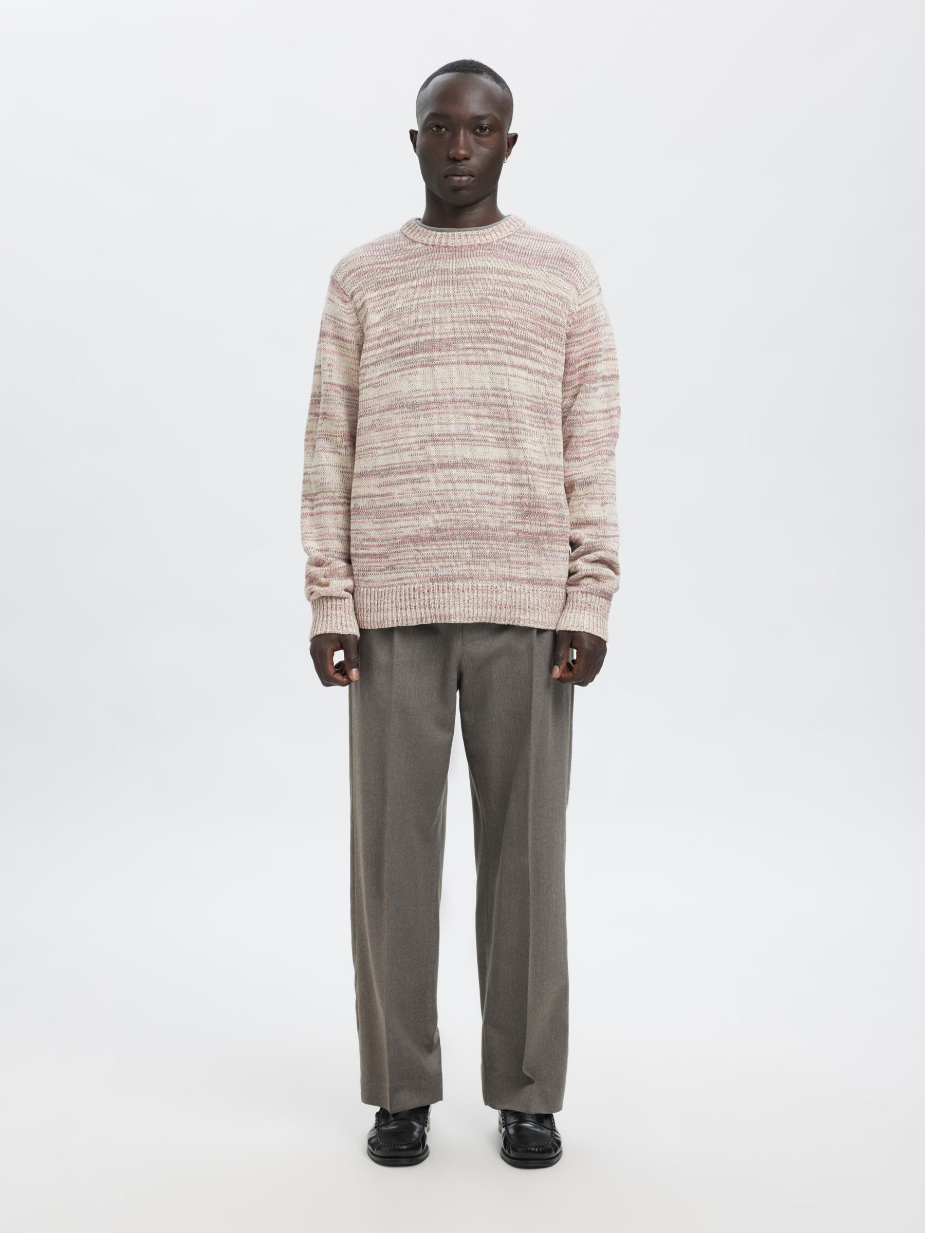 REGULAR FIT  KNITTED PULLOVER, Egret, highres