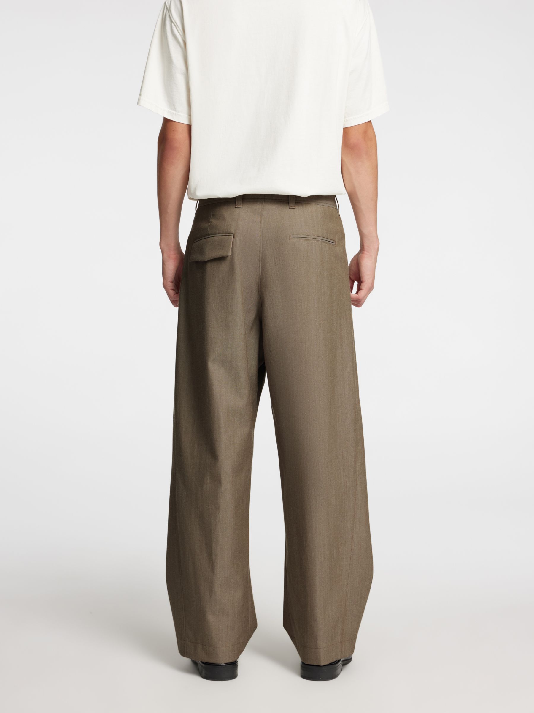 WOOL BLEND TROUSERS, Brindle, highres