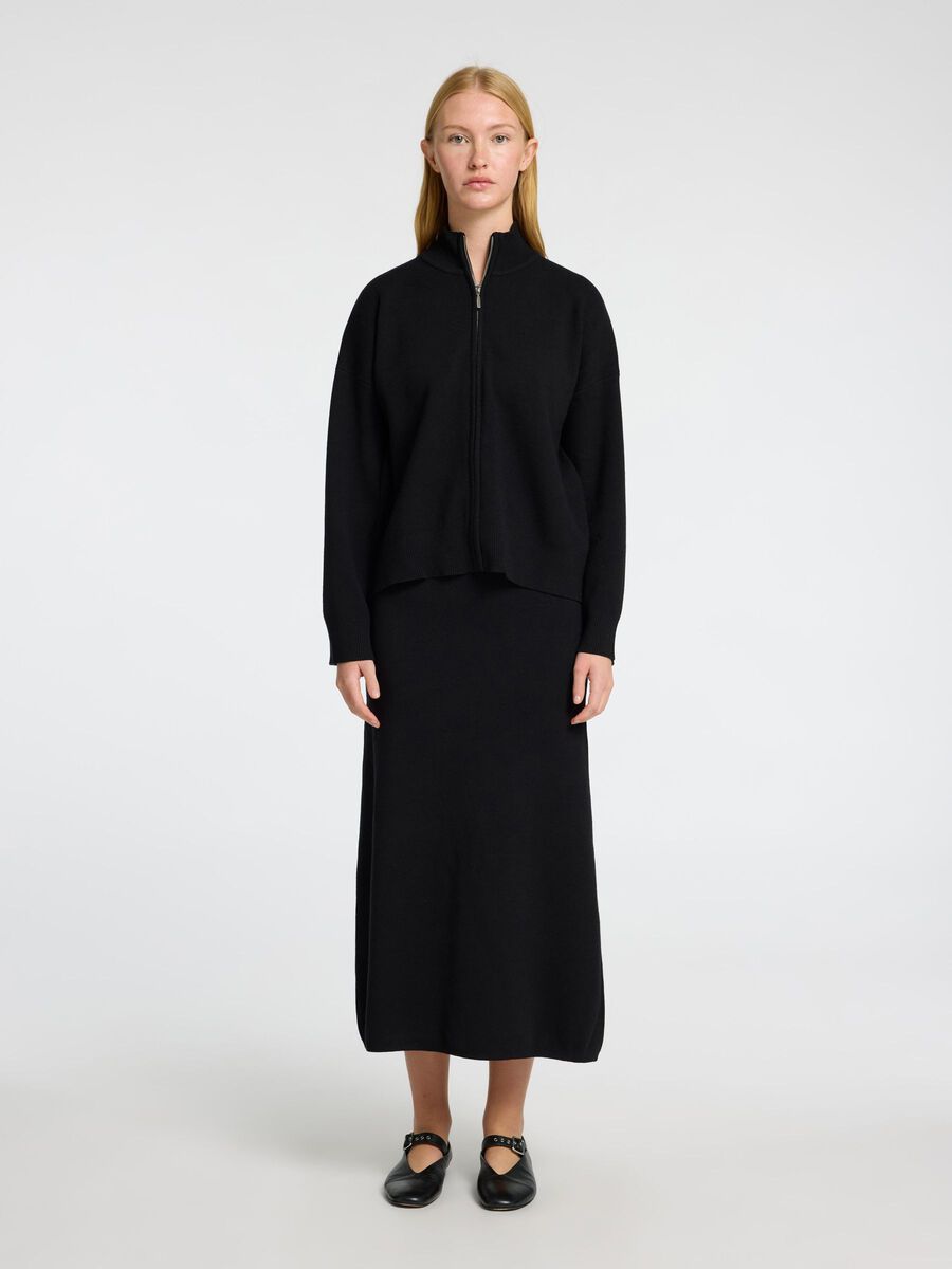 Selected VISKOSEBLANDING CARDIGAN MED LYNLÅS, Black, highres - 16096540_Black_005.jpg