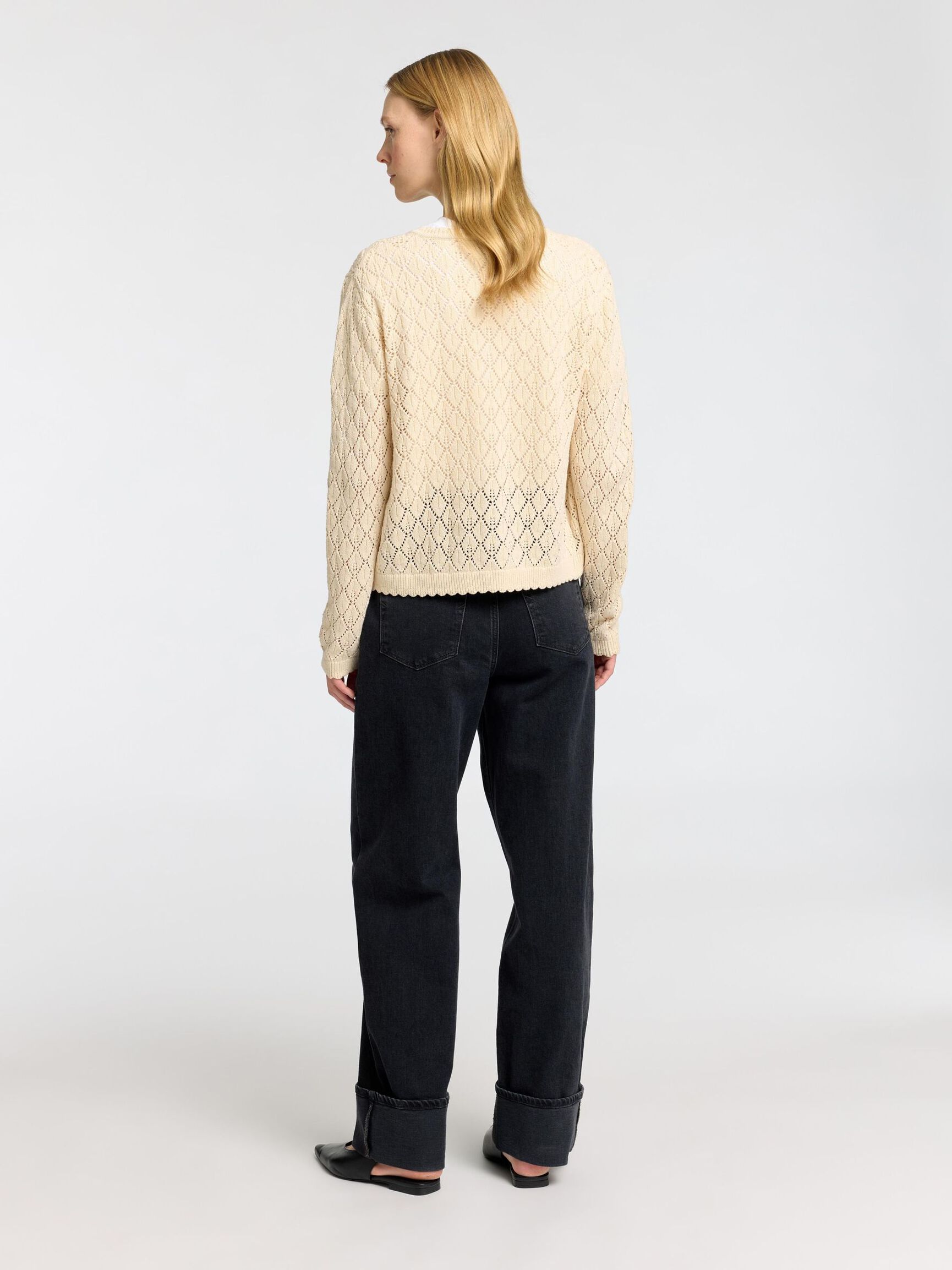STRUCTURED FIT STRICKJACKE, Birch, highres