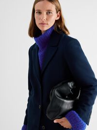 EINREIHIGER WOLLGEMISCH MANTEL, Dark Sapphire, highres