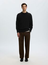 CASHMERE BLEND KNITTED PULLOVER, Black, highres