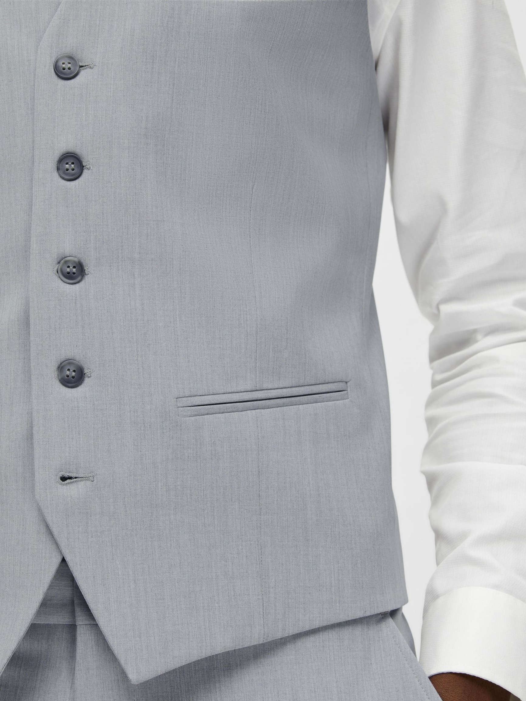 VISKOSEMIX SLIM FIT WESTE, Light Grey Melange, highres