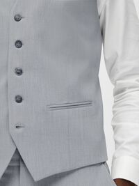 COUPE SLIM EN VISCOSE MÉLANGÉE GILET, Light Grey Melange, highres