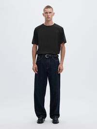 COTTON SLUB T-SHIRT, Black, highres