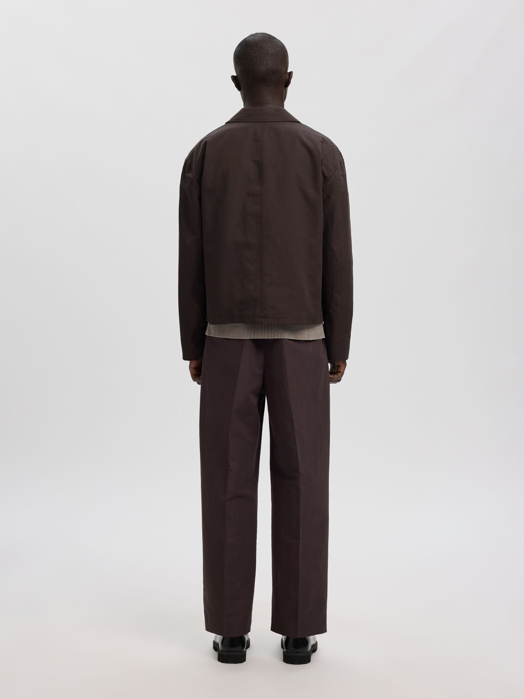 LINEN BLEND OVERSHIRT, Licorice, highres