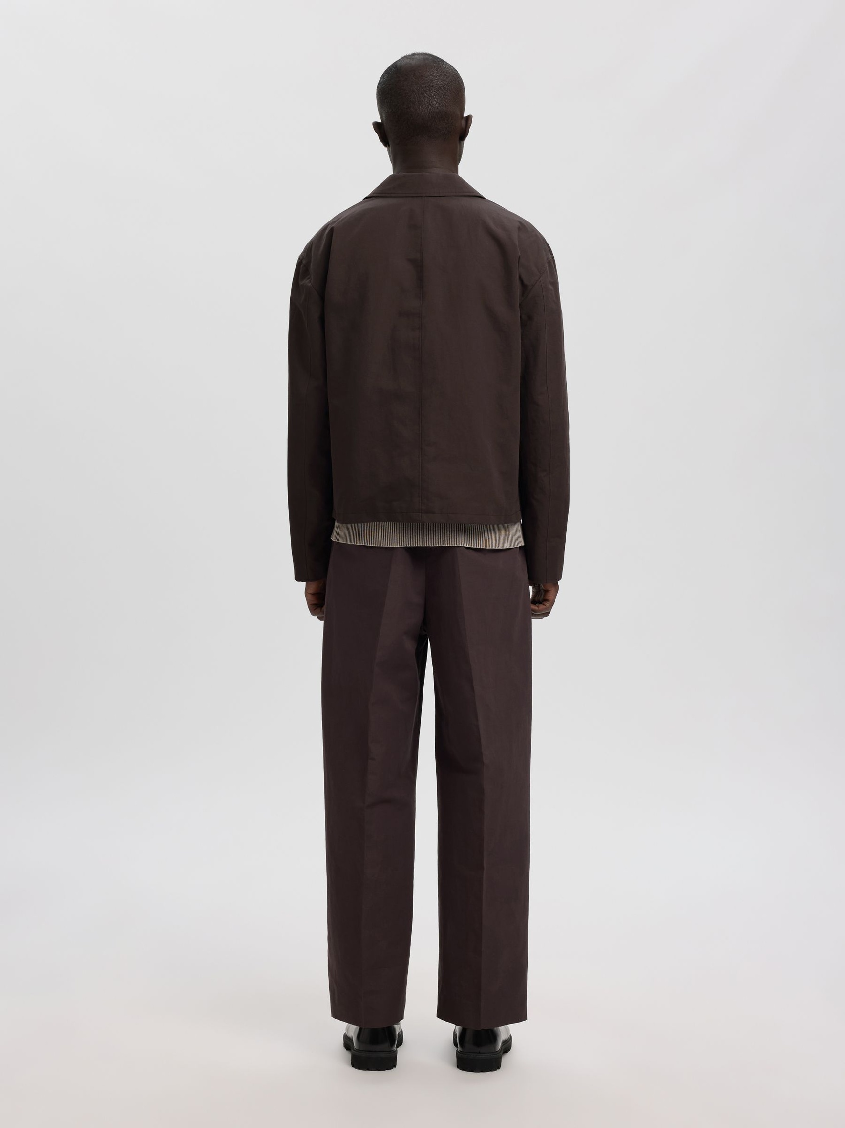 LINEN BLEND OVERSHIRT, Licorice, highres