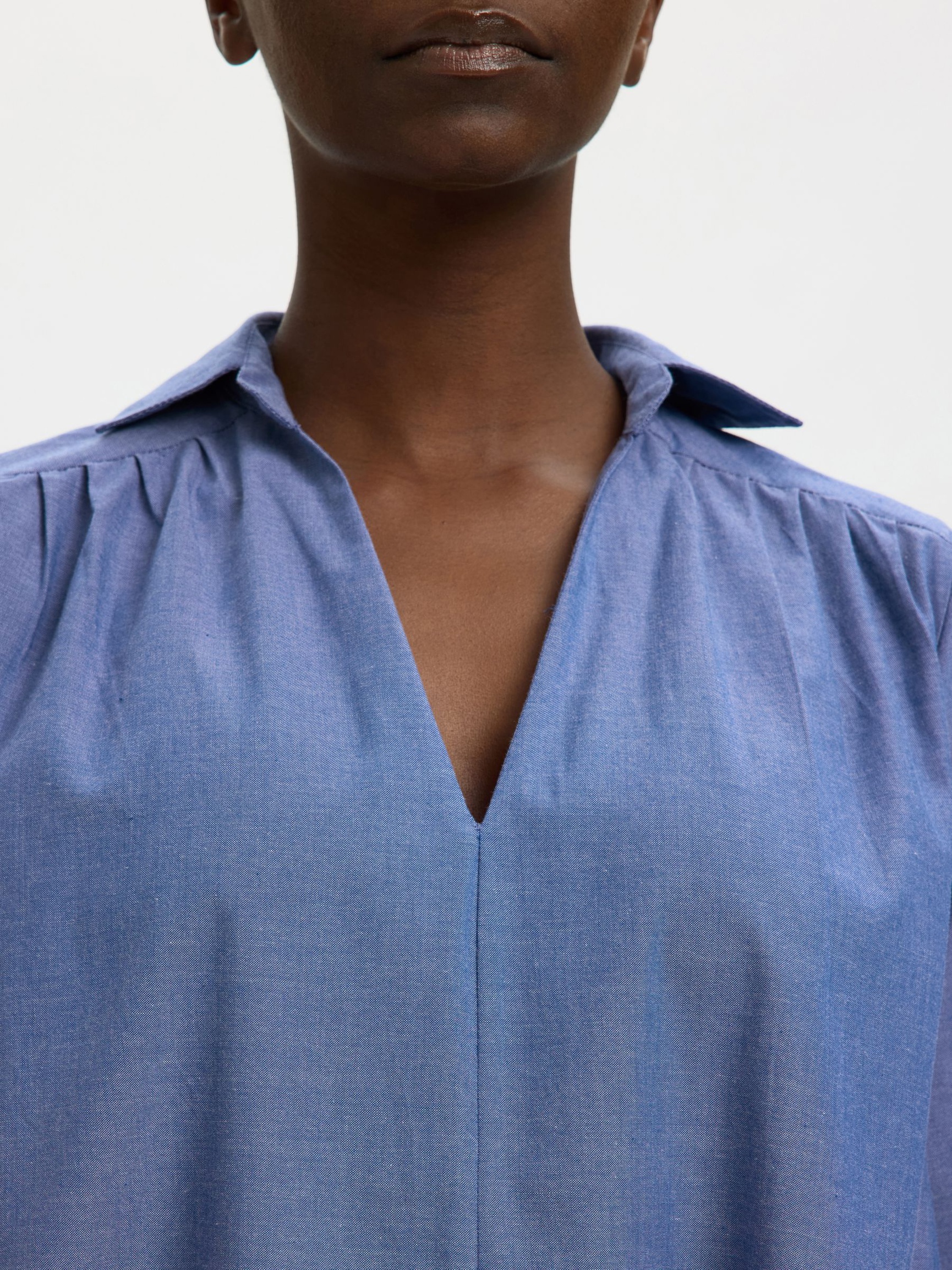 COTTON MINI DRESS, Dark Blue, highres