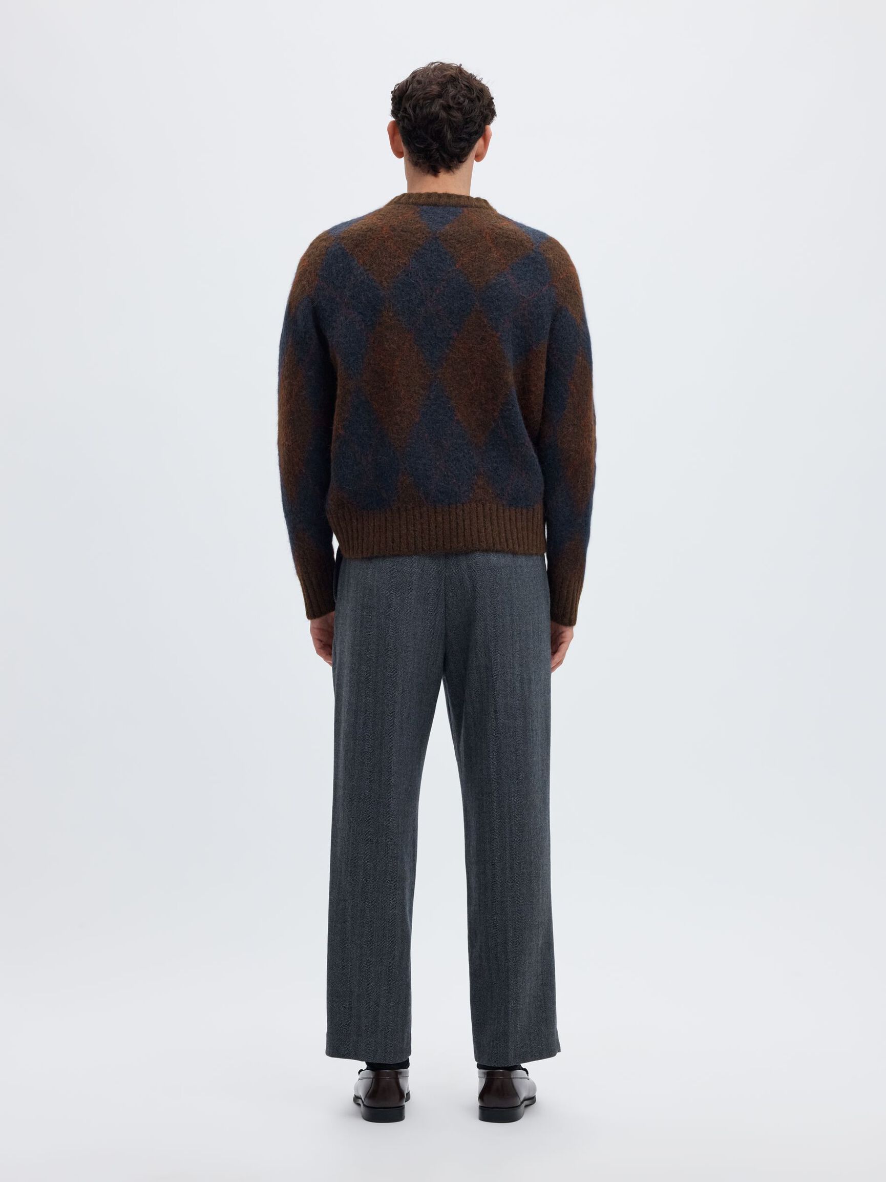 BORSTAD ARGYLE RUNDRINGAD TRÖJA, Delicioso, highres
