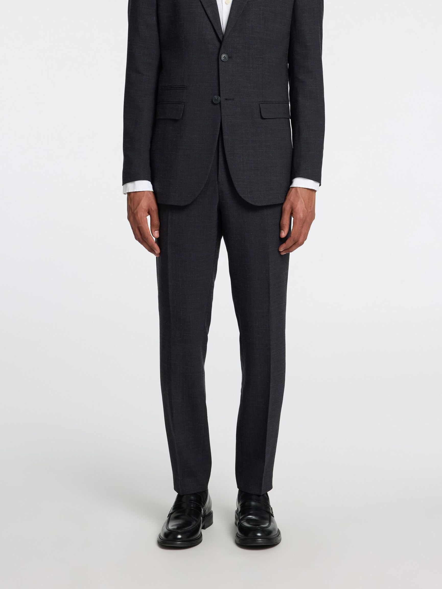SLIM FIT SUIT TROUSERS, Black, highres