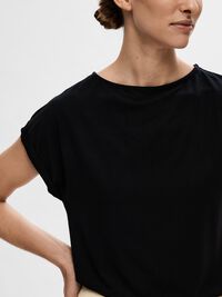 U-BOOT-AUSSCHNITT T-SHIRT, Black, highres