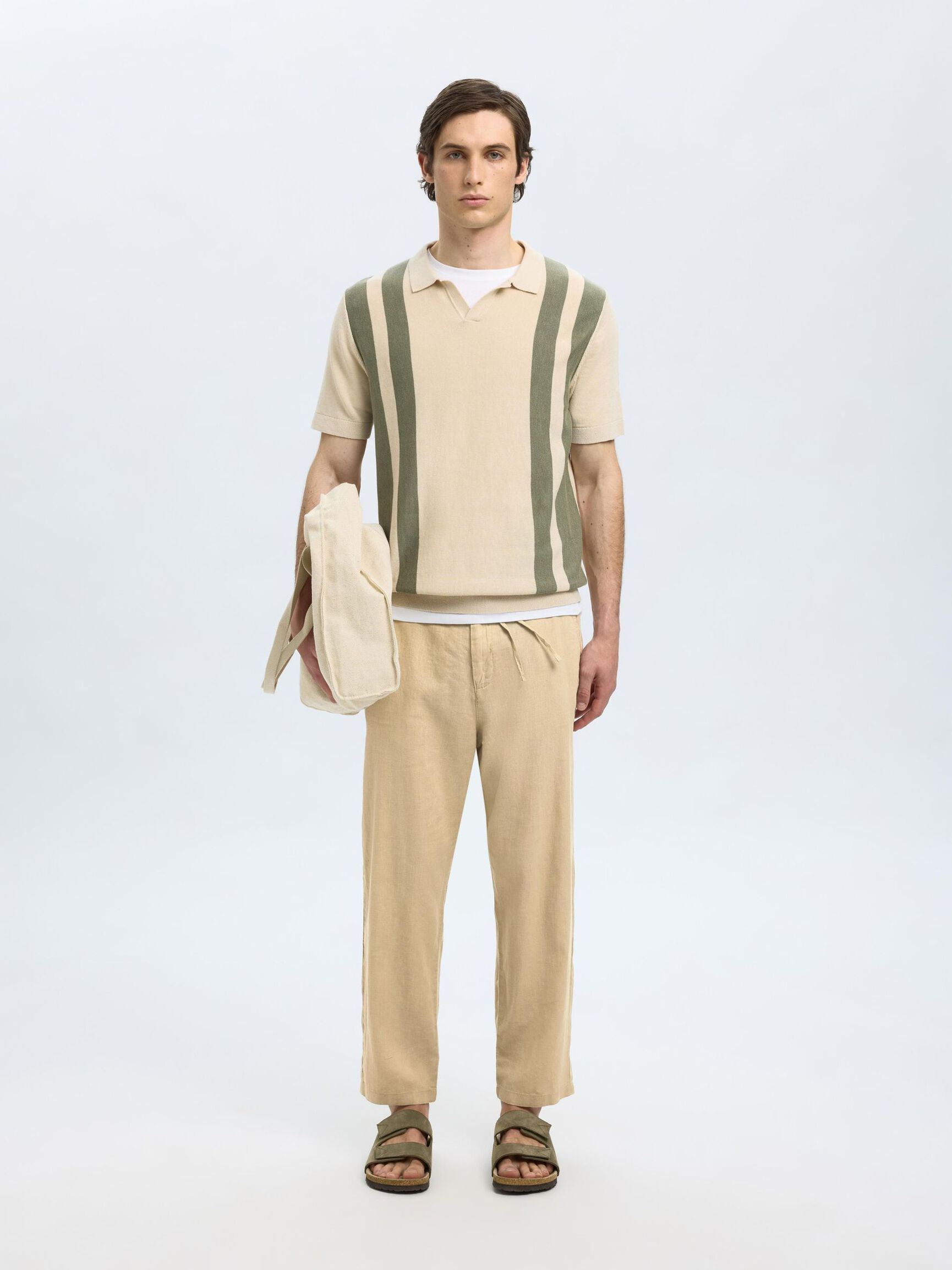 LEINENMIX HOSE, Pure Cashmere, highres