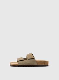 SUEDE SLIDERS, Grape Leaf, highres