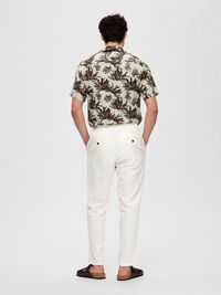 SLIM TAPERED LINEN BLEND TROUSERS, Cloud Dancer, highres