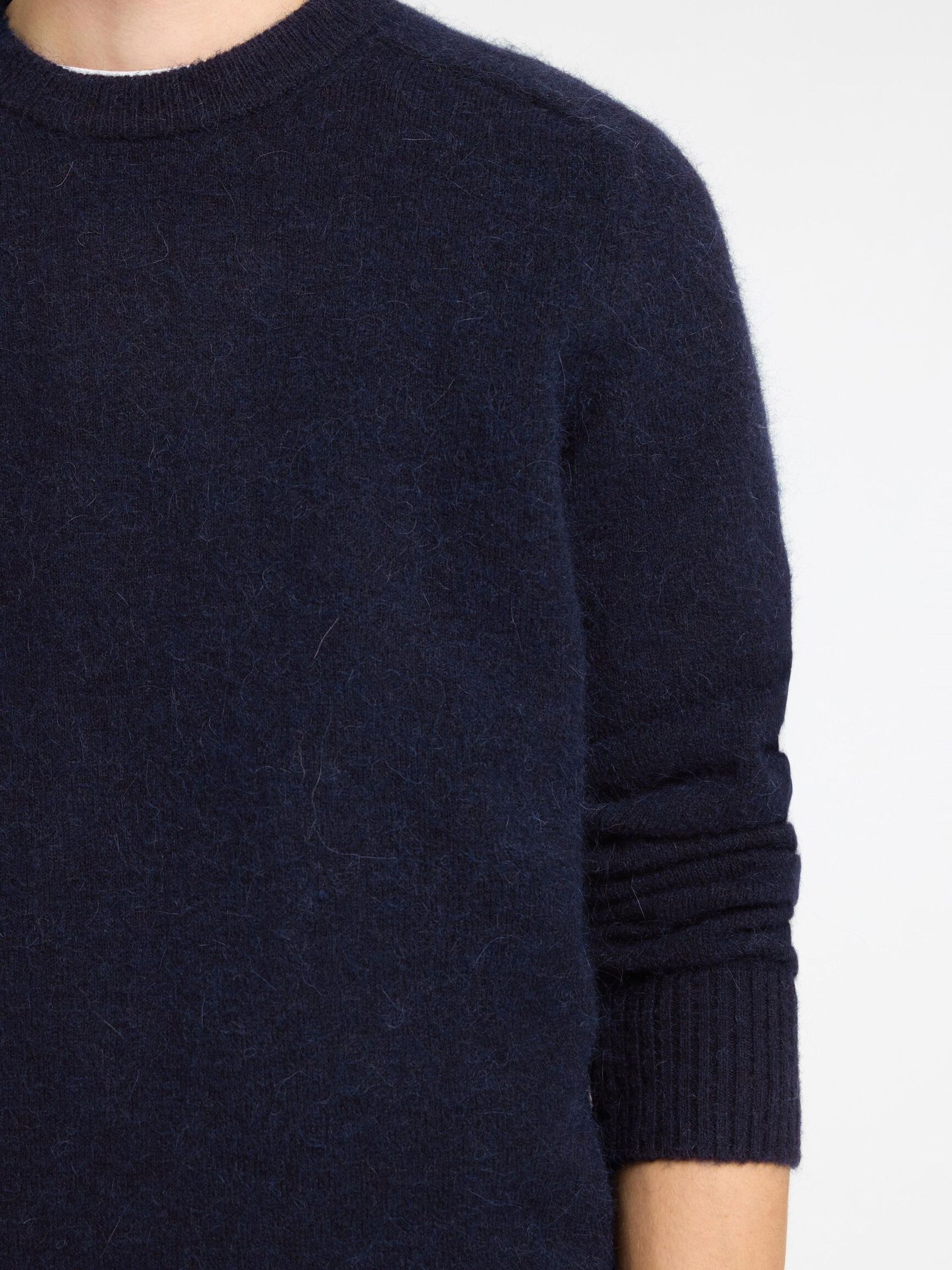 LONG-SLEEVED KNITTED JUMPER, Sky Captain, highres