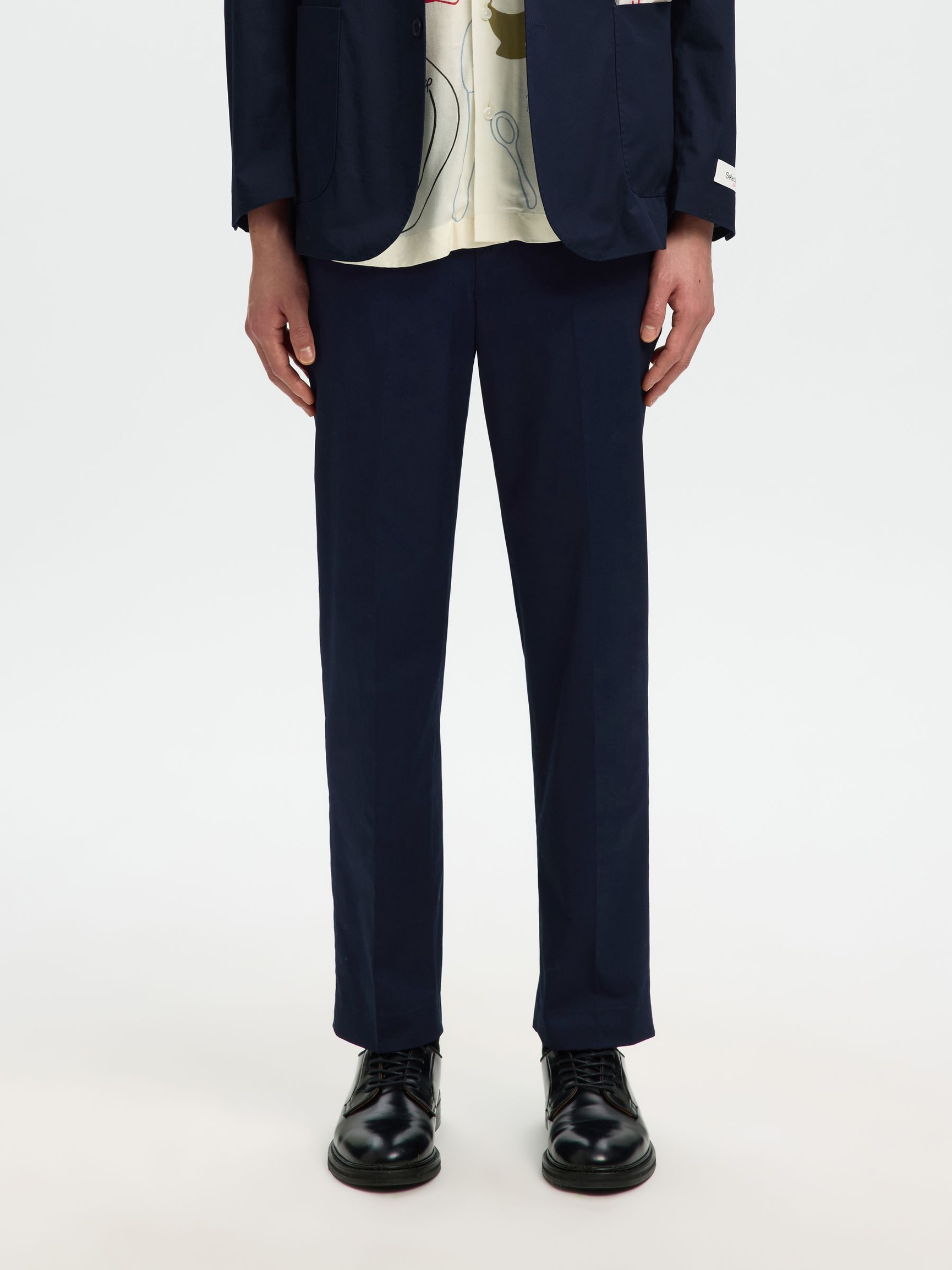 REGULAR FIT COTTON TROUSERS, Sky Captain, highres