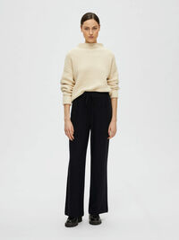 VISCOSE BLEND TROUSERS, Black, highres