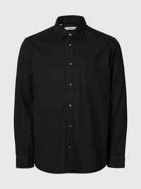 REGULAR FIT HEMD, Black Denim, highres