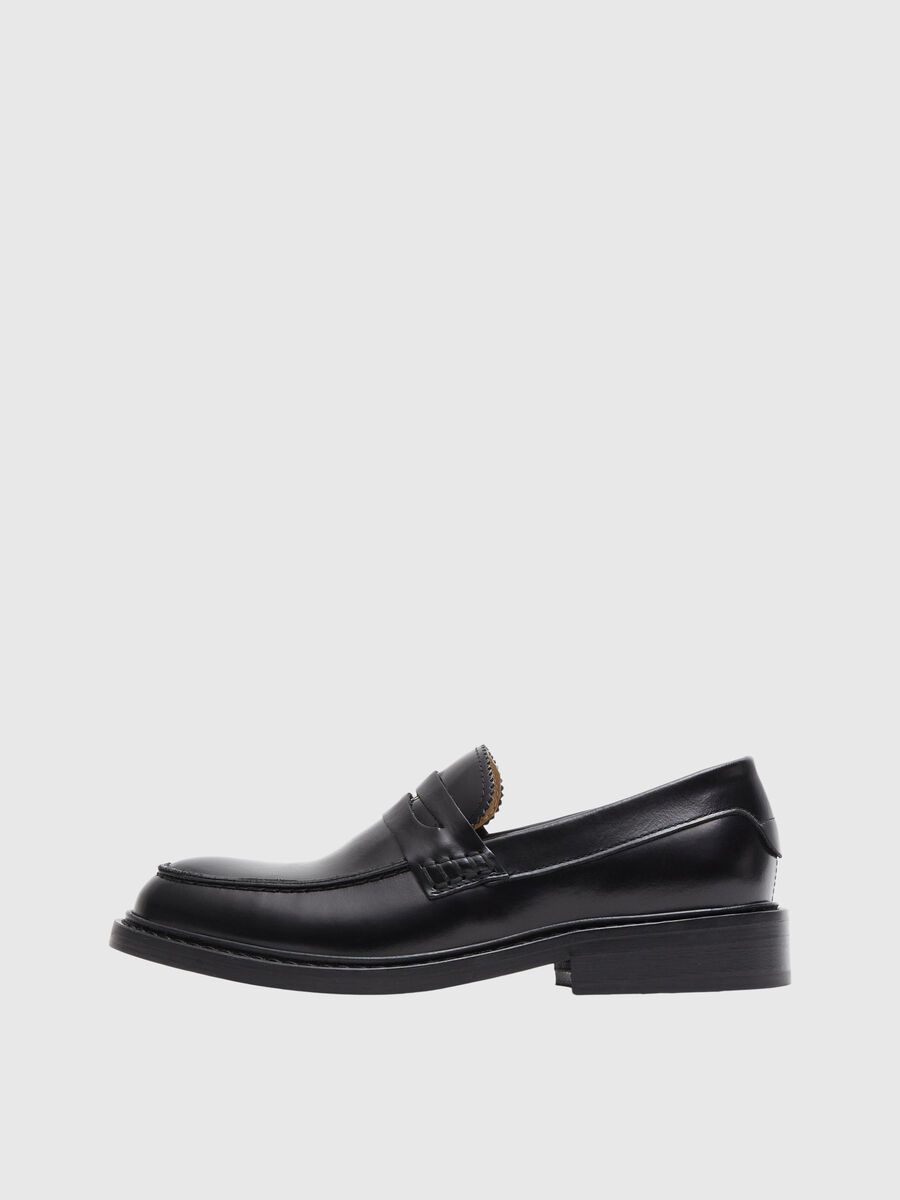Selected LEATHER LOAFERS, Black, highres - 16094521_Black_001.jpg