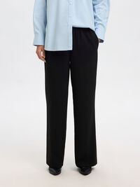 KLASSIEKE WIDE LEG BROEK, Black, highres