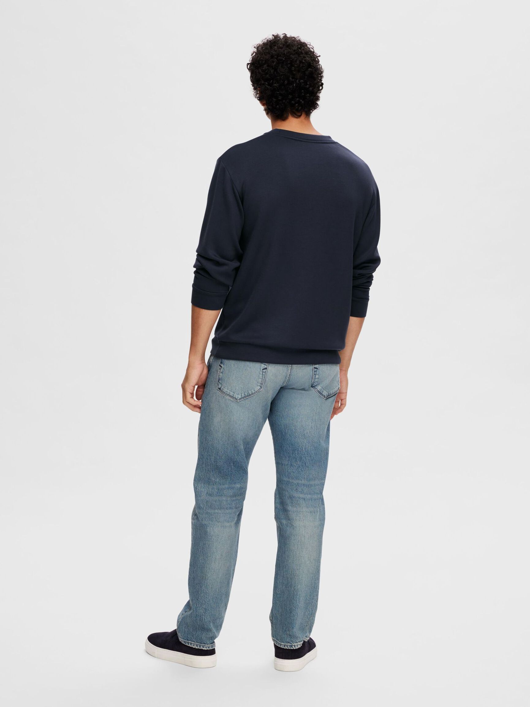 VISCOSE BLEND SWEATSHIRT, Sky Captain, highres
