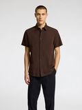 Selected COTTON BLEND SHORT SLEEVED SHIRT, Coffee Bean, highres - 16079053_CoffeeBean_003.jpg