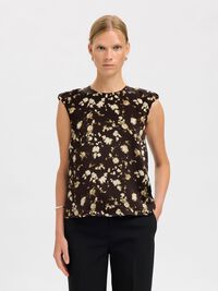 VISCOSE PRINTED  TOP, Demitasse, highres