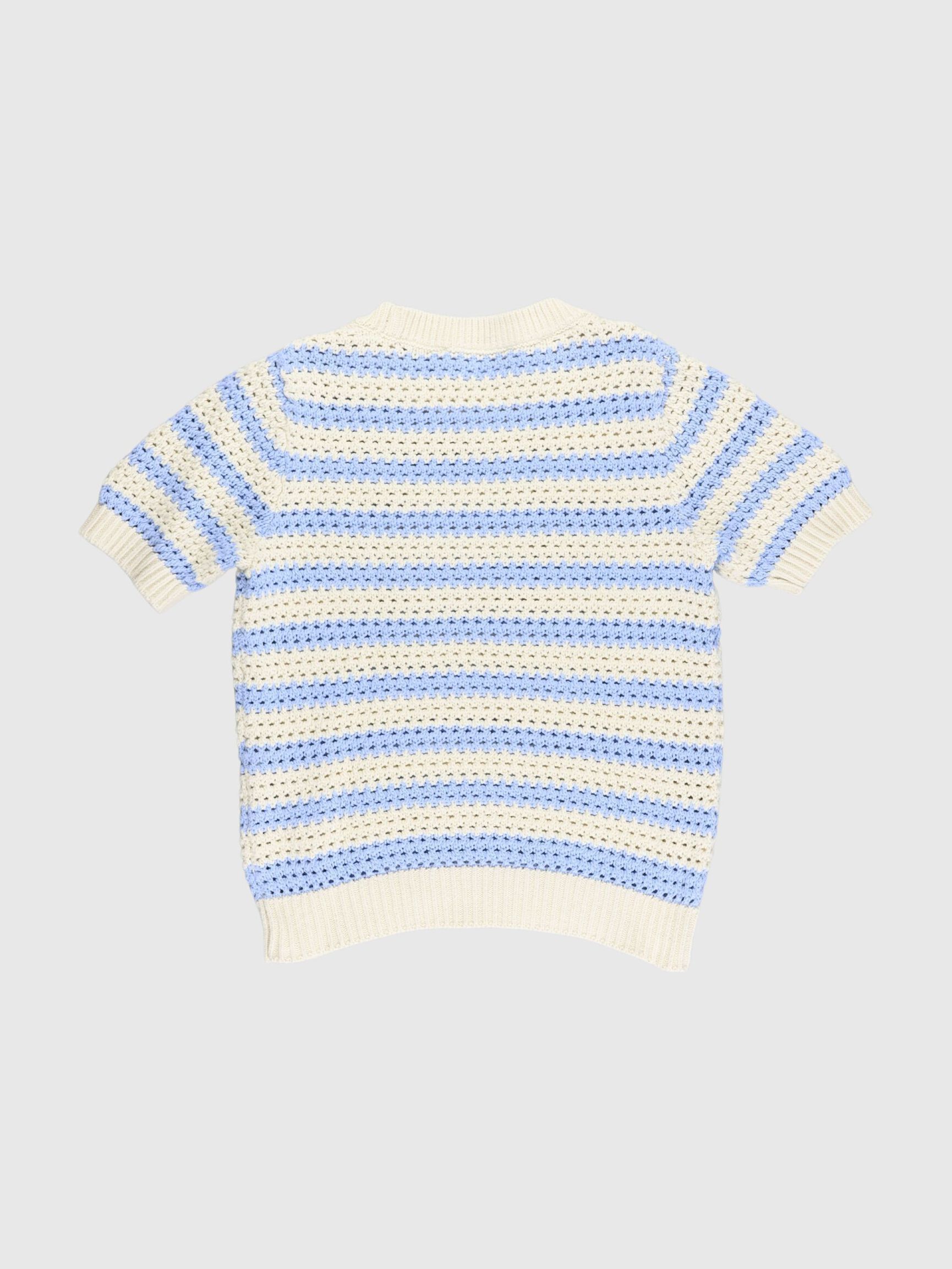 STRIPED CROCHET TOP, Birch, highres