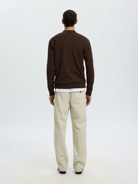 KNITTED LONG-SLEEVED POLO SHIRT, Delicioso, highres