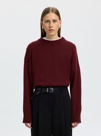 CASHMERE BLEND PULLOVER, Tawny Port, highres
