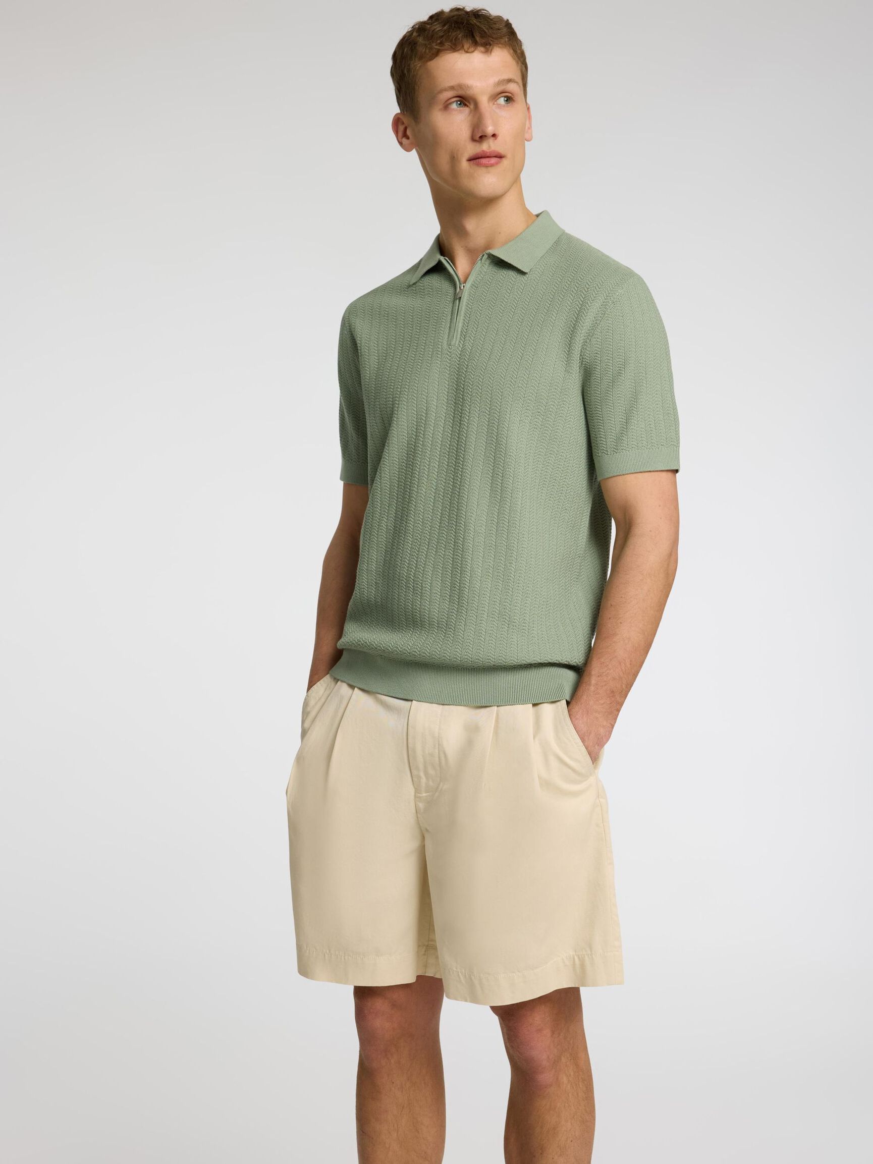 À FERMETURE ÉCLAIR POLO, Iceberg Green, highres