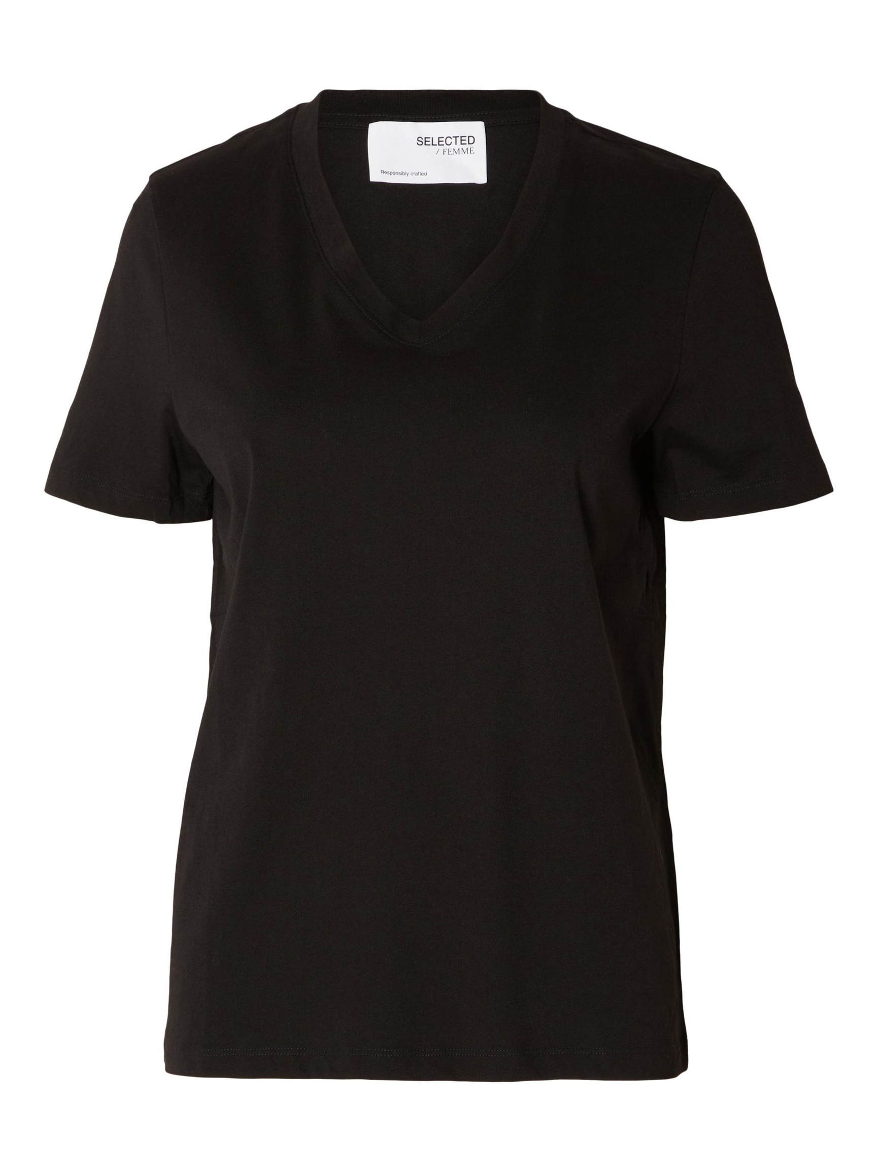 CLASSIC V-NECK T-SHIRT, Black, highres