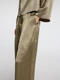 EXTRA WIJD SATIJNEN BROEK, Vetiver, highres