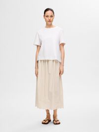 GEBORDUURD MAXI ROK, Sandshell, highres