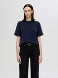 Selected MET KORTE MOUWEN T-SHIRT, Dark Sapphire, highres - 16096762_DarkSapphire_003.jpg