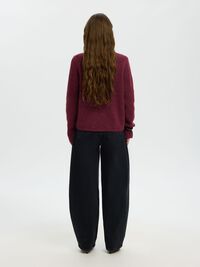 WOOL BLEND CARDIGAN, Tawny Port, highres