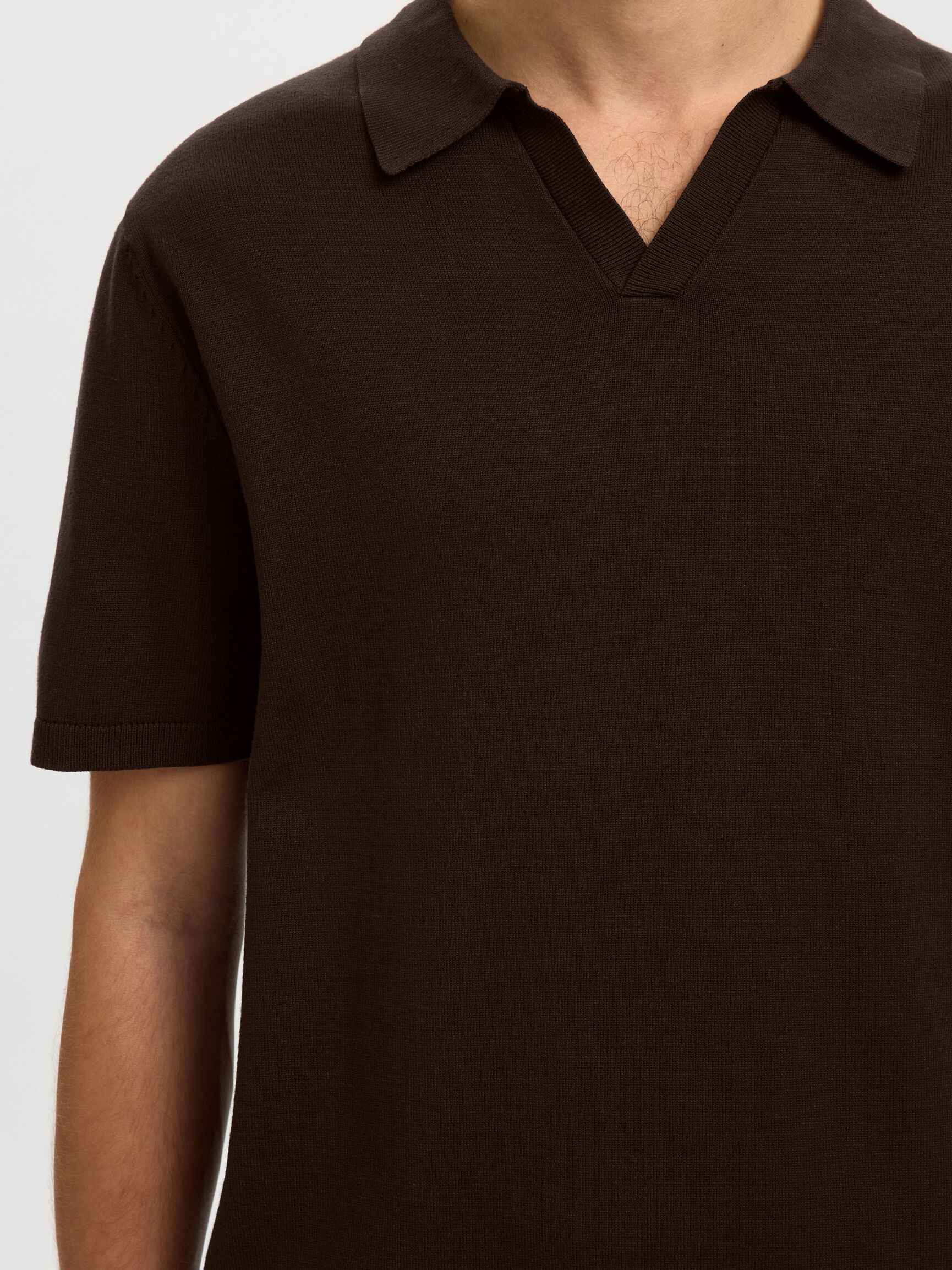 KNITTED POLO SHIRT, Delicioso, highres