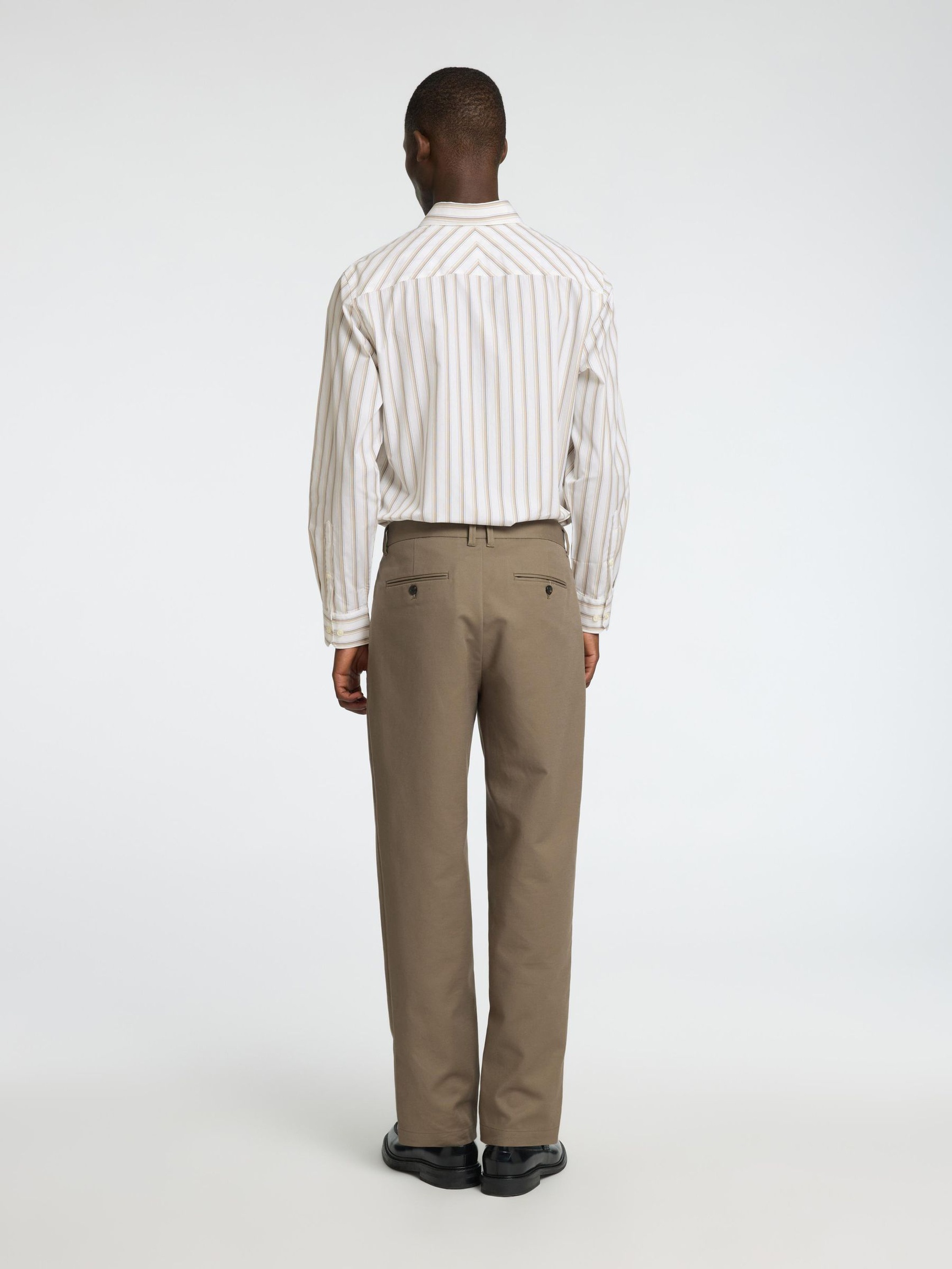 STRIPED SLIM FIT SHIRT, Bright White, highres