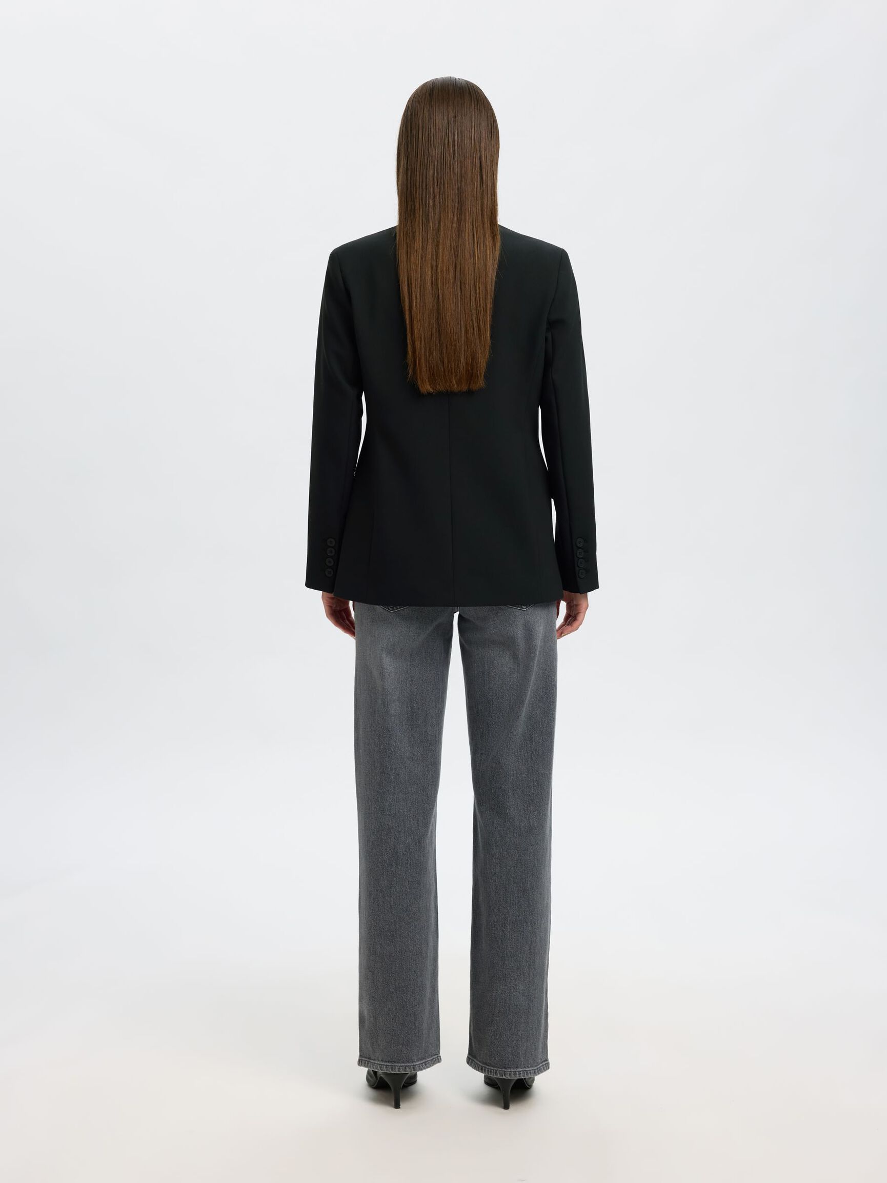 KLASSISK ENKELTSPENT BLAZER, Black, highres