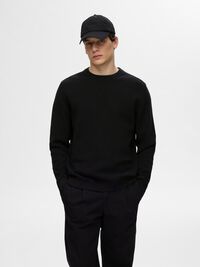 100 % COTON PULL RAS DU COU, Black, highres
