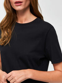 COTTON T-SHIRT, Black, highres